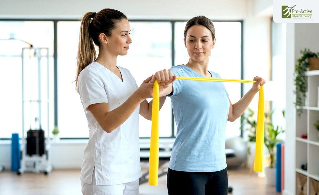 Physical therapist helping a Medicare patient improve mobility and reduce pain at Proactive Physical Therapy Sunnyvale