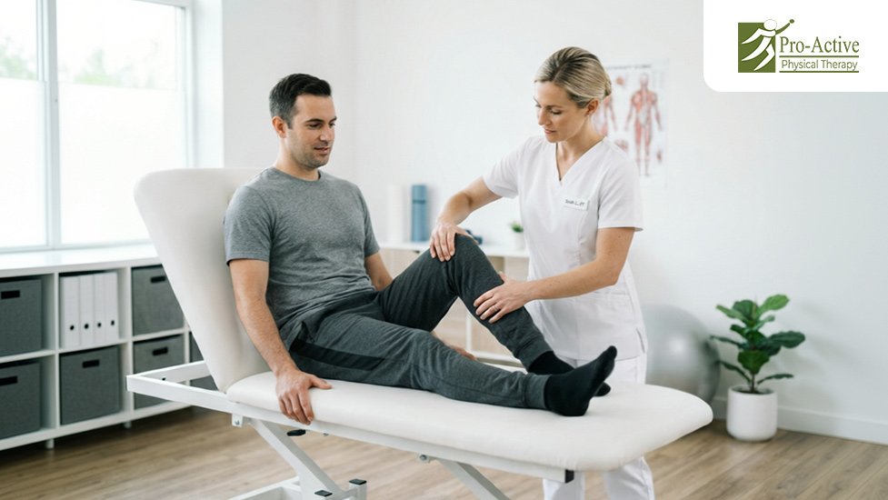 Knee rehabilitation exercises after gym injury