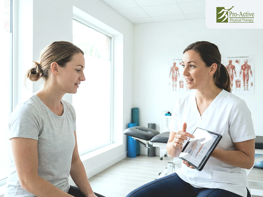 New mother receiving postpartum pelvic floor therapy at a Sunnyvale clinic