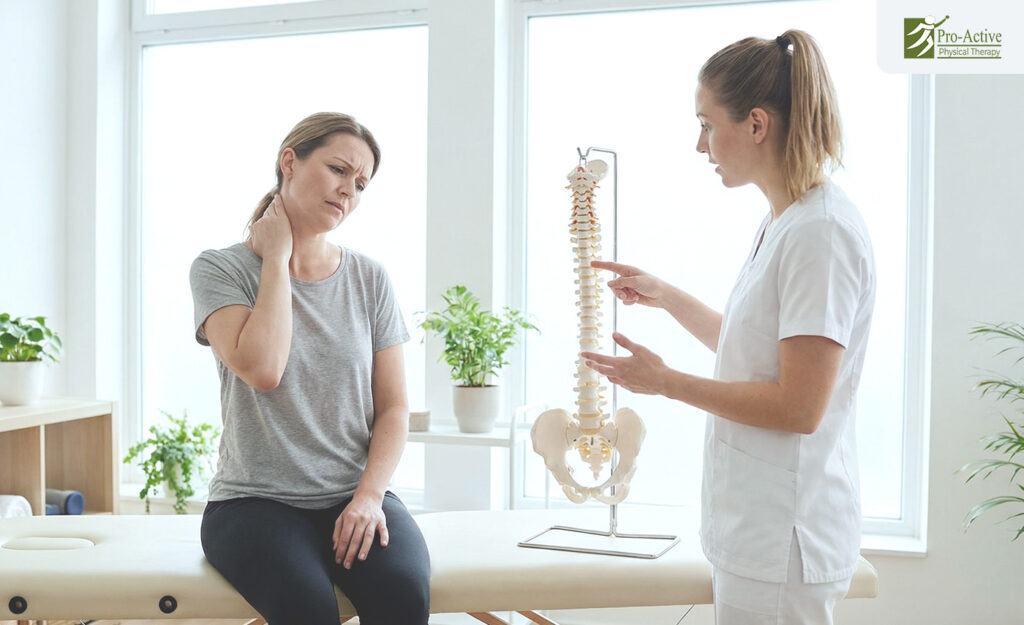 Physical therapist treating whiplash neck injury after a car accident in Sunnyvale