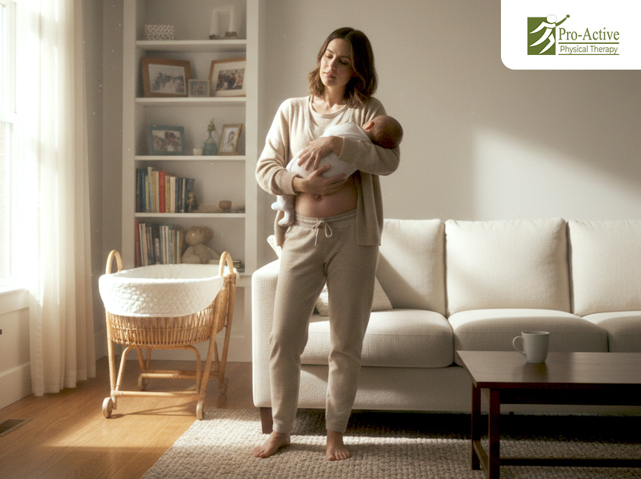 Pelvic floor therapy in Sunnyvale CA helping new mother rebuild core strength after pregnancy