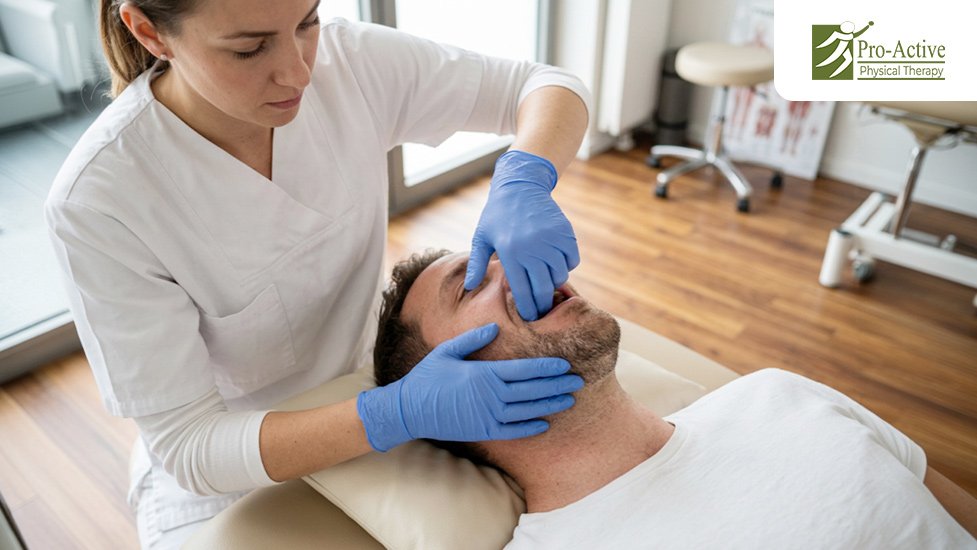 patient receiving TMJ therapy in Sunnyvale clinic